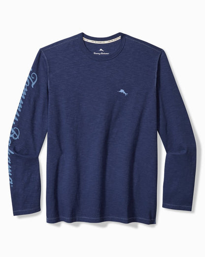 Big & Tall Azul Palms Long-Sleeve Lux T-Shirt Island Navy | Tommy Bahama Great Value - Big & Tall Azul Palms Long-Sleeve Lux T-Shirt