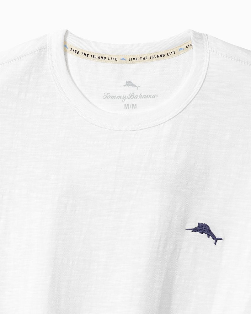 Big & Tall Feelin' Festive Long-Sleeve Lux T-Shirt White | Tommy Bahama Featured - Big & Tall Feelin' Festive Long-Sleeve Lux T-Shirt
