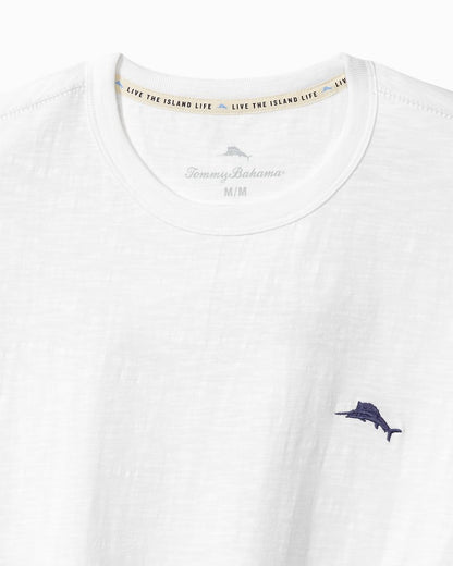Big & Tall Feelin' Festive Long-Sleeve Lux T-Shirt White | Tommy Bahama Featured - Big & Tall Feelin' Festive Long-Sleeve Lux T-Shirt
