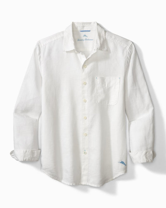 Big & Tall Sea Glass Breezer Linen Shirt White | Tommy Bahama Best Price - Big & Tall Sea Glass Breezer Linen Shirt