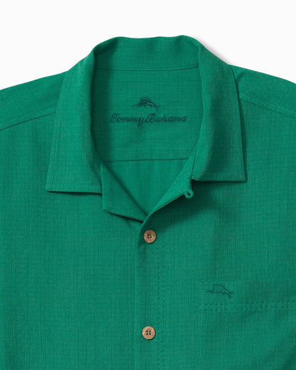 Big & Tall Coastal Breeze Check IslandZone® Camp Shirt Cadmium Green | Tommy Bahama Signature - Big & Tall Coastal Breeze Check IslandZone® Camp Shirt