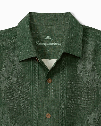 Big & Tall Bali Border Silk Camp Shirt Emerald | Tommy Bahama Premium - Big & Tall Bali Border Silk Camp Shirt