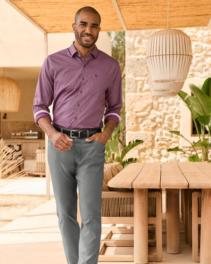 Big & Tall Sarasota Stretch Ventura Isles IslandZone® Stripe Shirt Grape Wine | Tommy Bahama Trusted - Big & Tall Sarasota Stretch Ventura Isles IslandZone® Stripe Shirt