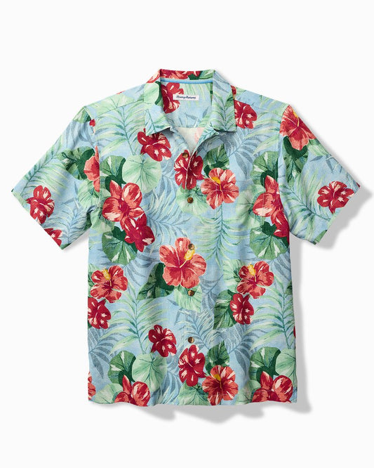 Big & Tall Fridas Garden Silk Camp Shirt Morning Sky | Tommy Bahama Classic - Big & Tall Fridas Garden Silk Camp Shirt