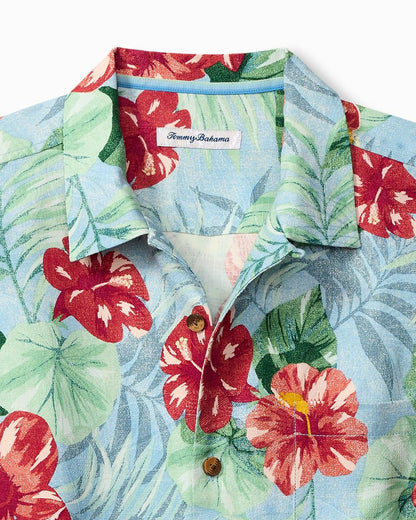 Big & Tall Fridas Garden Silk Camp Shirt Morning Sky | Tommy Bahama Classic - Big & Tall Fridas Garden Silk Camp Shirt