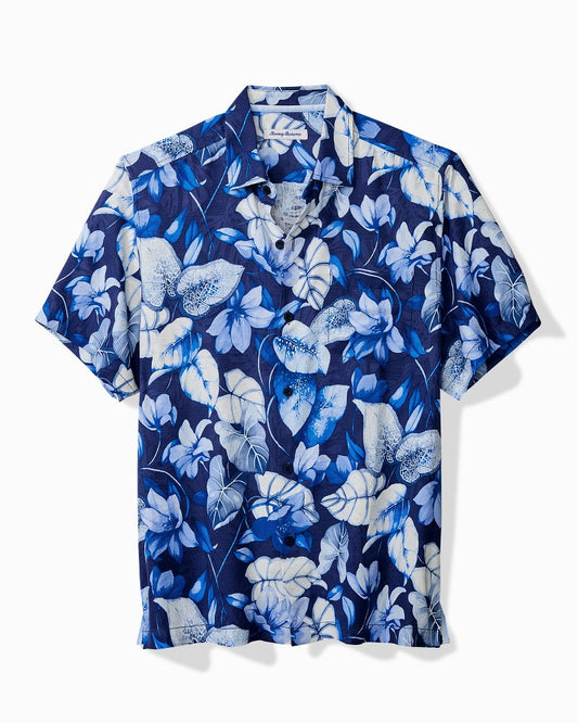 Big & Tall Azure Escape Silk Camp Shirt Royal Indigo | Tommy Bahama Everyday - Big & Tall Azure Escape Silk Camp Shirt