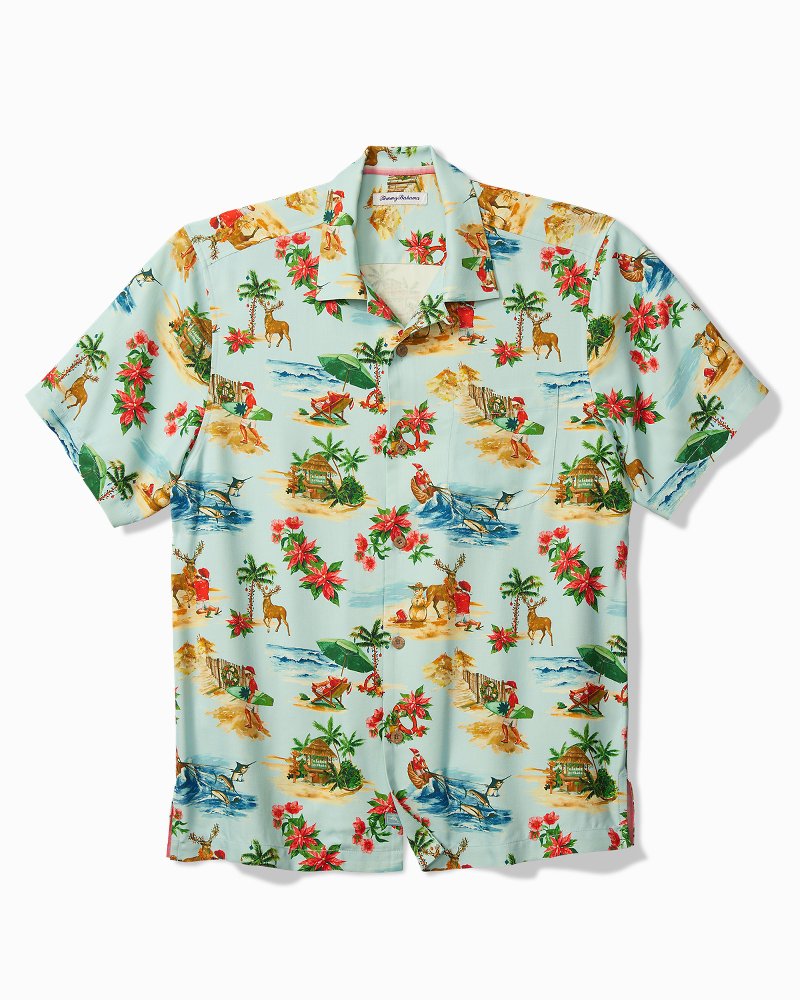 Big & Tall Santa Shores Silk Camp Shirt Light Sky | Tommy Bahama Latest - Big & Tall Santa Shores Silk Camp Shirt