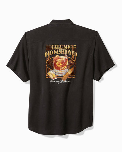 Big & Tall Call Me Old Fashioned Silk Camp Shirt Black | Tommy Bahama Sale - Big & Tall Call Me Old Fashioned Silk Camp Shirt