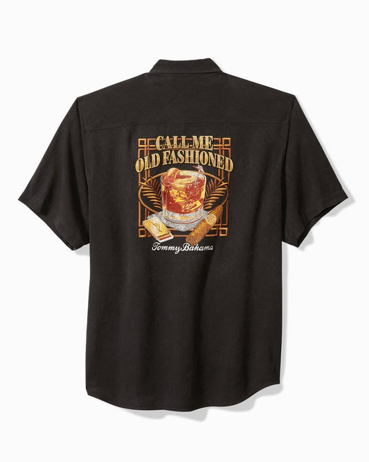 Big & Tall Call Me Old Fashioned Silk Camp Shirt Black | Tommy Bahama Sale - Big & Tall Call Me Old Fashioned Silk Camp Shirt