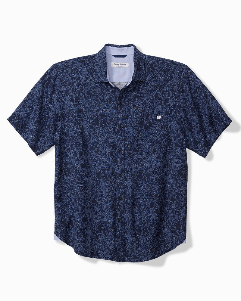 Big & Tall Veracruz Cay Paradise Pajaro Short-Sleeve Shirt Deep Tahoe | Tommy Bahama Sale - Big & Tall Veracruz Cay Paradise Pajaro Short-Sleeve Shirt