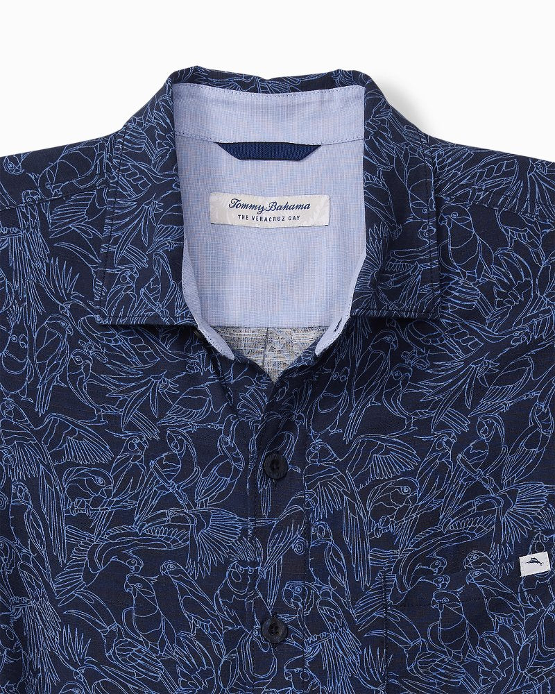 Big & Tall Veracruz Cay Paradise Pajaro Short-Sleeve Shirt Deep Tahoe | Tommy Bahama Sale - Big & Tall Veracruz Cay Paradise Pajaro Short-Sleeve Shirt