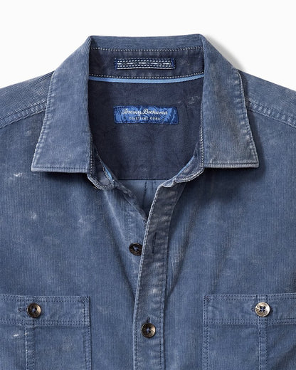 Big & Tall Coastline Cord Stretch Sun Fade Double-Pocket Shirt Bering Blue | Tommy Bahama Everyday - Big & Tall Coastline Cord Stretch Sun Fade Double-Pocket Shirt
