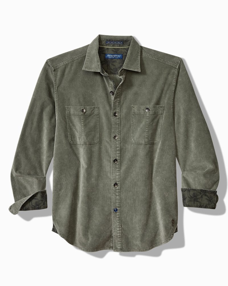Big & Tall Coastline Cord Stretch Sun Fade Double-Pocket Shirt Dark Fern | Tommy Bahama Trending - Big & Tall Coastline Cord Stretch Sun Fade Double-Pocket Shirt