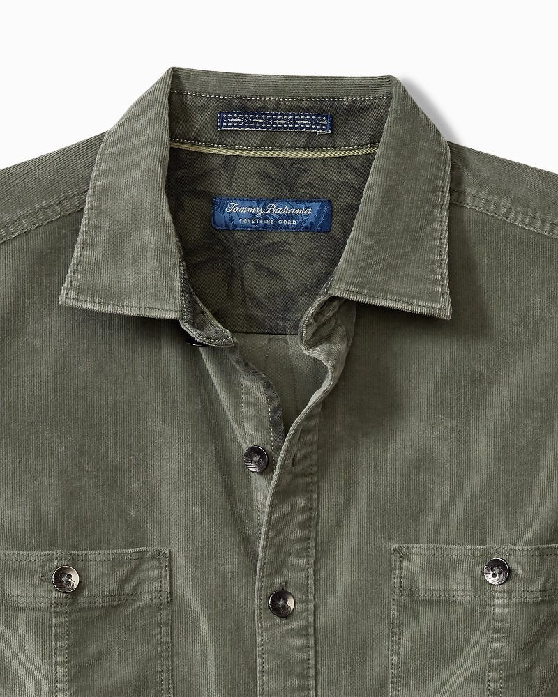 Big & Tall Coastline Cord Stretch Sun Fade Double-Pocket Shirt Dark Fern | Tommy Bahama Trending - Big & Tall Coastline Cord Stretch Sun Fade Double-Pocket Shirt