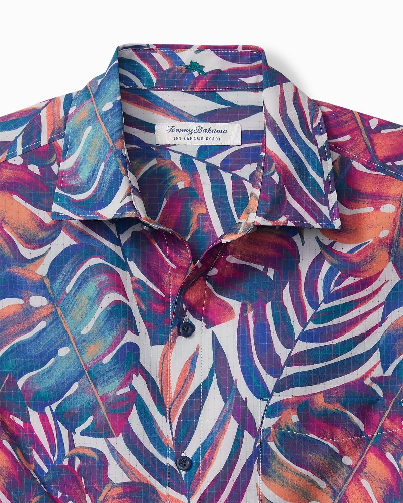 Big & Tall Bahama Coast Monarch Monstera IslandZone® Shirt Summer Grey | Tommy Bahama Everyday - Big & Tall Bahama Coast Monarch Monstera IslandZone® Shirt