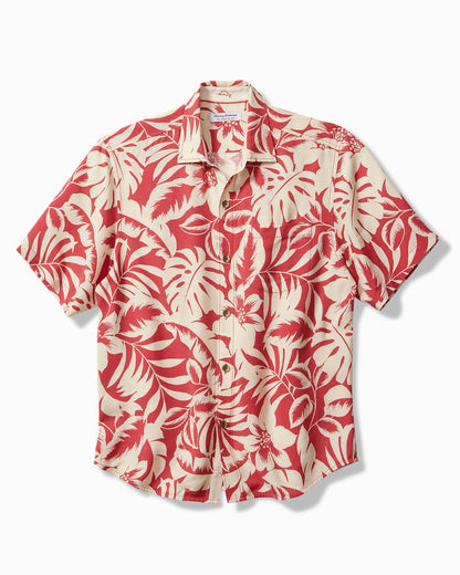 Big & Tall Veracruz Cay Lindavista Leaves Short-Sleeve Shirt Dark Havana | Tommy Bahama Smart Buy - Big & Tall Veracruz Cay Lindavista Leaves Short-Sleeve Shirt