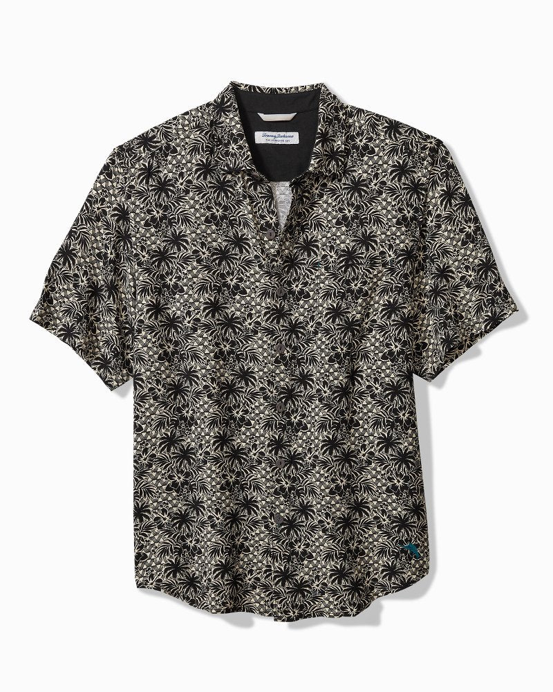 Big & Tall Veracruz Cay Palm Cascade Short-Sleeve Shirt Black | Tommy Bahama Sale - Big & Tall Veracruz Cay Palm Cascade Short-Sleeve Shirt
