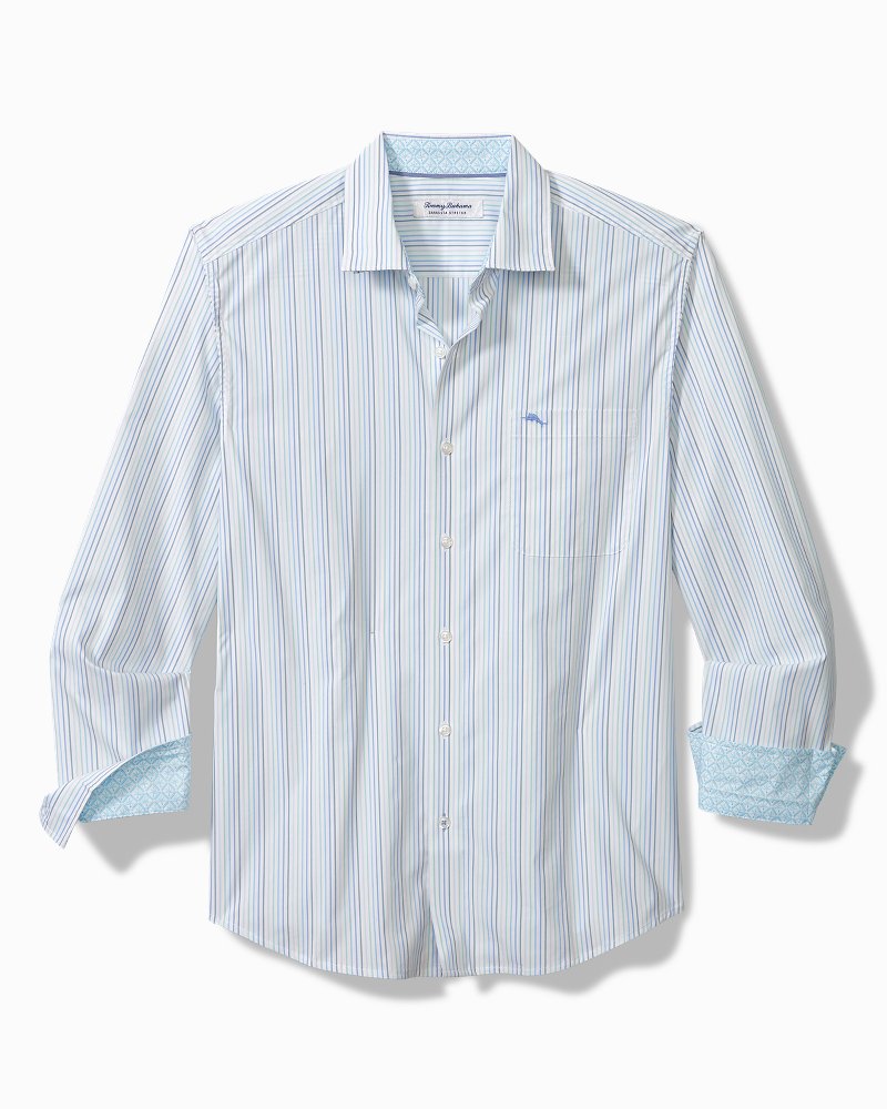Big & Tall Sarasota Stretch Marina Stripe IslandZone® Shirt Seven Seas | Tommy Bahama Hot Sale - Big & Tall Sarasota Stretch Marina Stripe IslandZone® Shirt