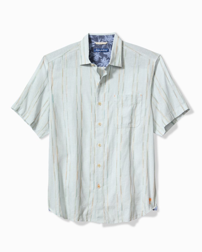 Big & Tall Sonora Stripe Linen-Blend Short-Sleeve Shirt Dew Drop | Tommy Bahama Featured - Big & Tall Sonora Stripe Linen-Blend Short-Sleeve Shirt