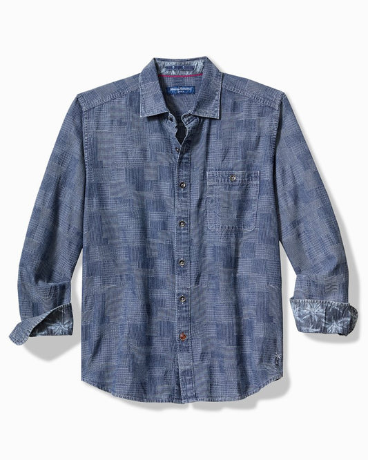 Big & Tall Paradise Patchwork Long-Sleeve Shirt Blue Jean | Tommy Bahama Deals - Big & Tall Paradise Patchwork Long-Sleeve Shirt