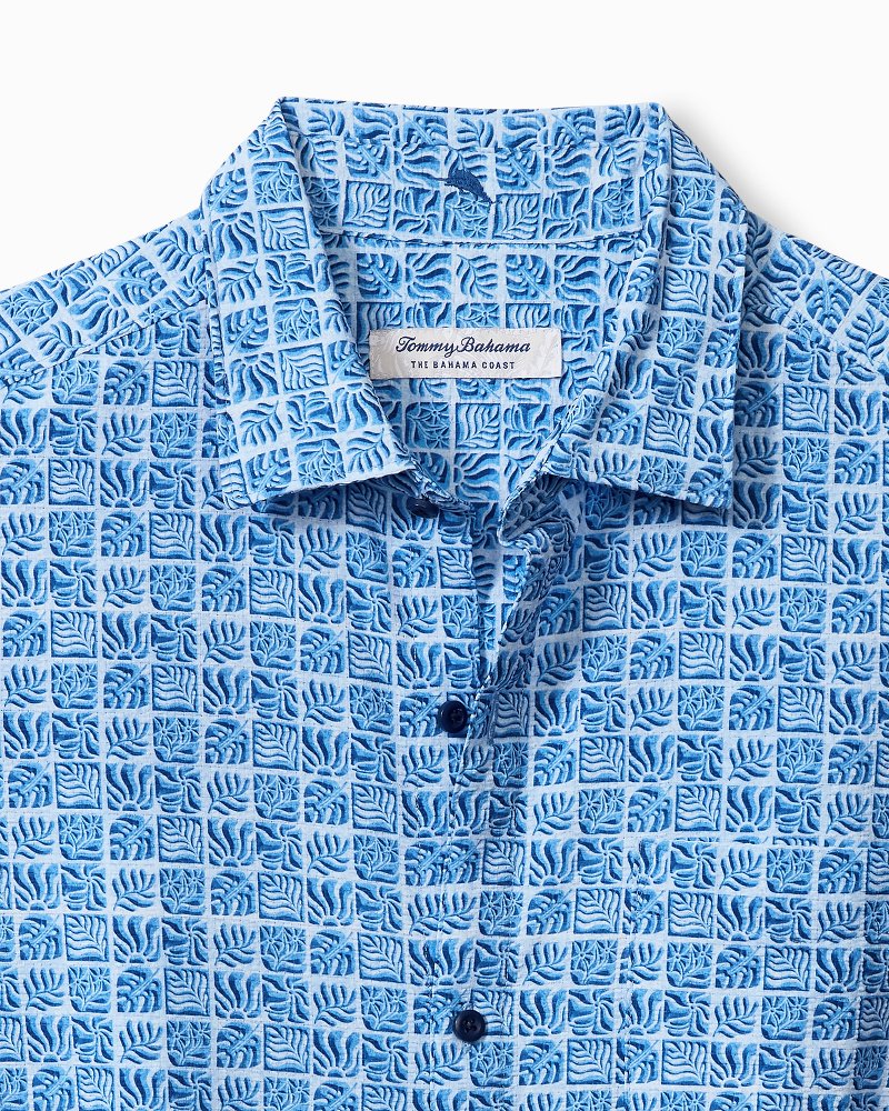 Big & Tall Bahama Coast Cozumel Tiles IslandZone® Shirt Dew Drop | Tommy Bahama Top Pick - Big & Tall Bahama Coast Cozumel Tiles IslandZone® Shirt