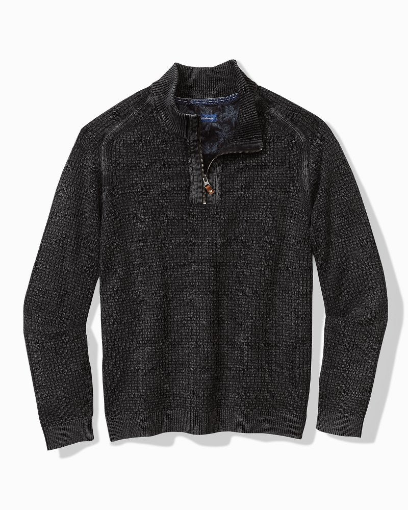 Big & Tall Sunbreak Half-Zip Sweater Black | Tommy Bahama Popular - Big & Tall Sunbreak Half-Zip Sweater