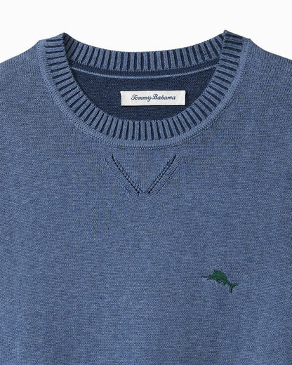Big & Tall Marlin Luxe Crew Sweater Dutch Blue Hthr | Tommy Bahama Trending - Big & Tall Marlin Luxe Crew Sweater