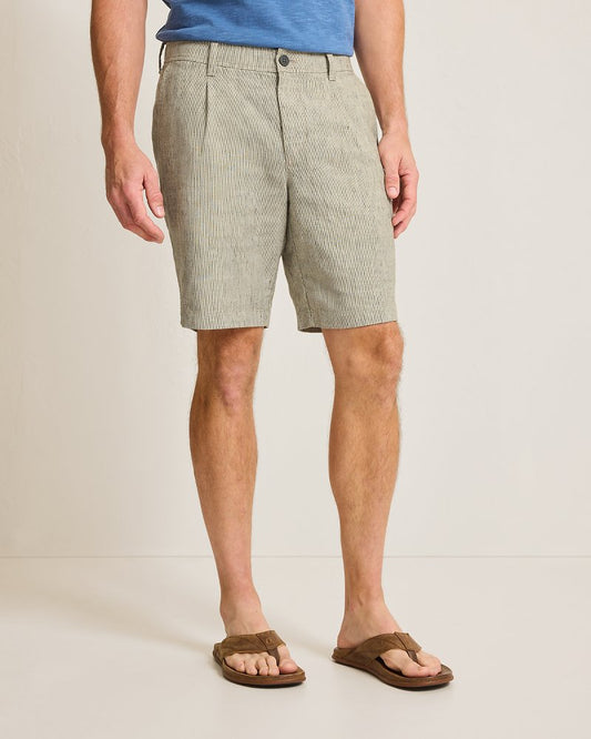 Big & Tall Isla Sands Stripe Stretch-Linen Shorts Beach | Tommy Bahama Latest - Big & Tall Isla Sands Stripe Stretch-Linen Shorts