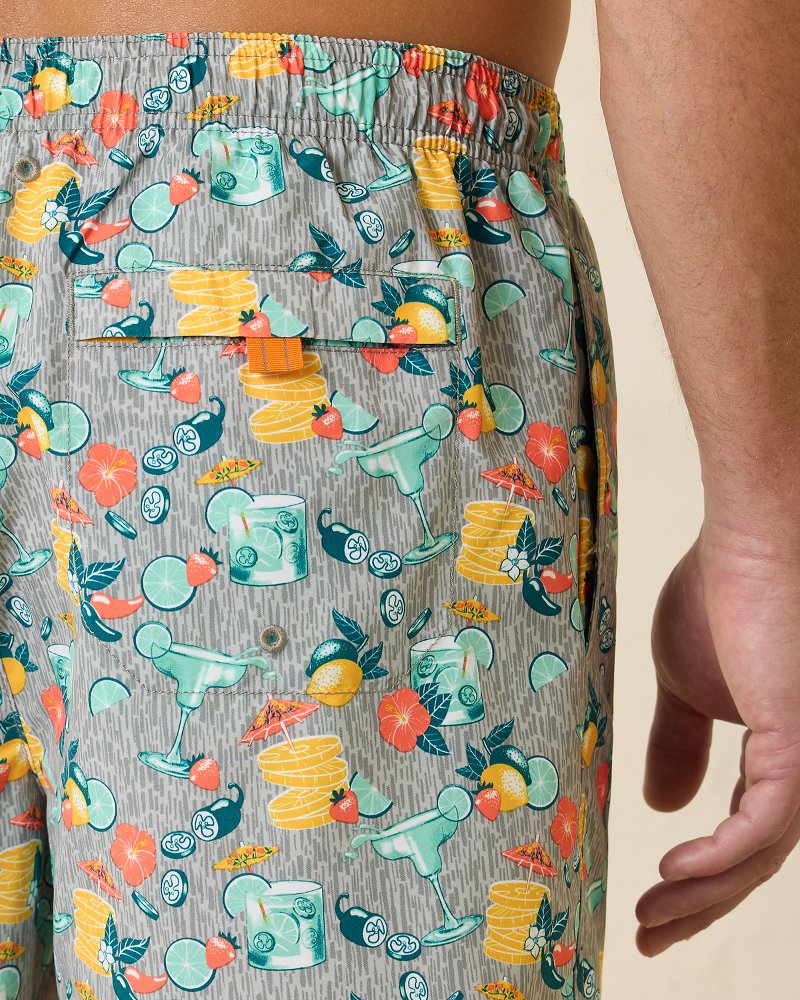 Big & Tall Naples Tales of a Cocktail Swim Trunks Concrete Grey | Tommy Bahama Great Value - Big & Tall Naples Tales of a Cocktail Swim Trunks