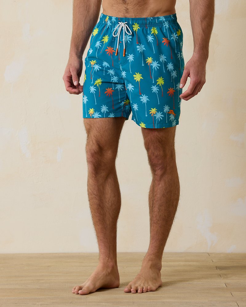 Big & Tall Naples Pom Palms Swim Trunks Blue Allure | Tommy Bahama Best Price - Big & Tall Naples Pom Palms Swim Trunks