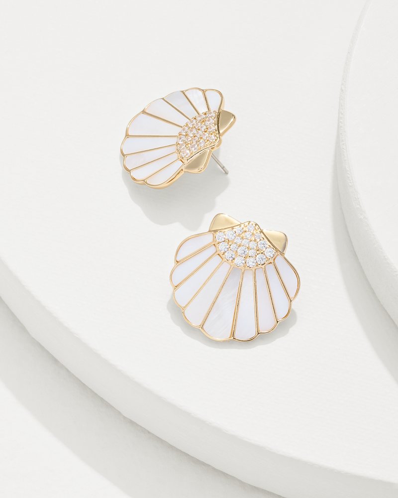 Moments in Paradise Mother of Pearl and Shell Statement Earrings Gold | Tommy Bahama Exclusive - Moments in Paradise Mother of Pearl and Shell Statement Earrings