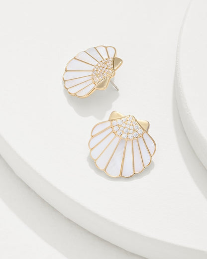 Moments in Paradise Mother of Pearl and Shell Statement Earrings Gold | Tommy Bahama Exclusive - Moments in Paradise Mother of Pearl and Shell Statement Earrings