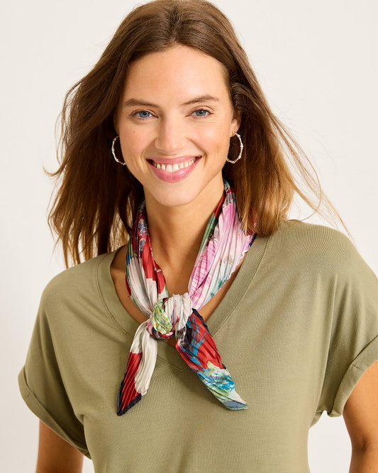 Amaryllis Pleated Diamond Scarf Cherry | Tommy Bahama Signature - Amaryllis Pleated Diamond Scarf