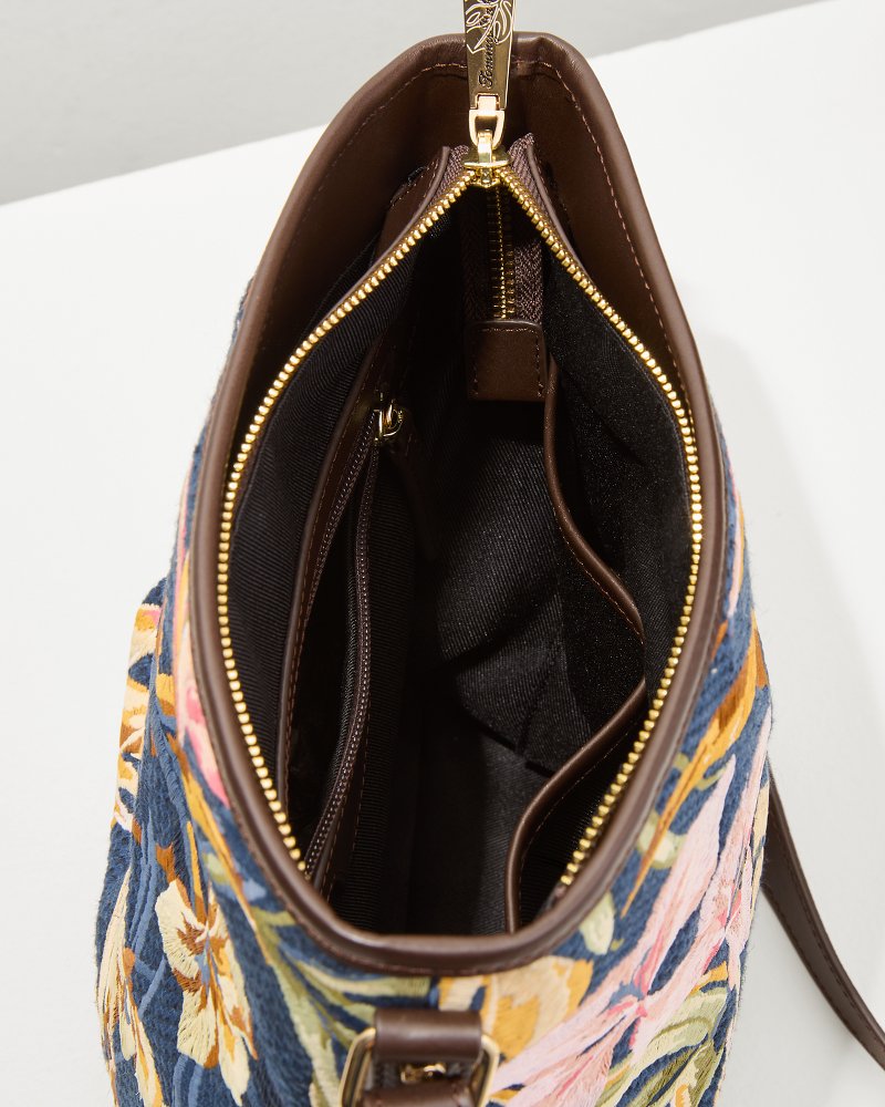 Embroidered Crossbody Multi Floral Navy | Tommy Bahama Recommended - Embroidered Crossbody