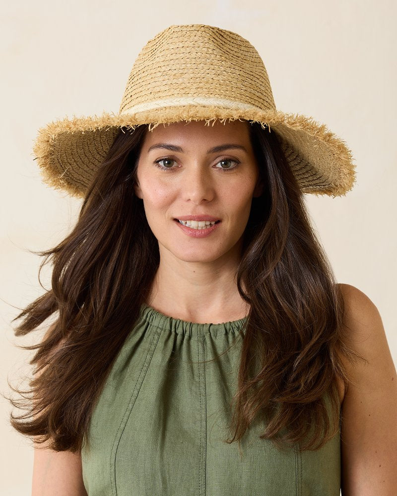 Brighton Fringe Brim Raffia Hat Natural | Tommy Bahama Trending - Brighton Fringe Brim Raffia Hat