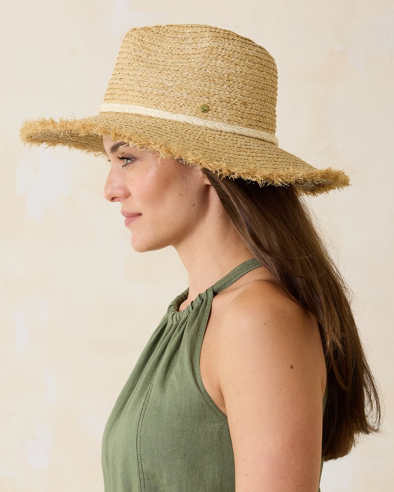 Brighton Fringe Brim Raffia Hat Natural | Tommy Bahama Trending - Brighton Fringe Brim Raffia Hat