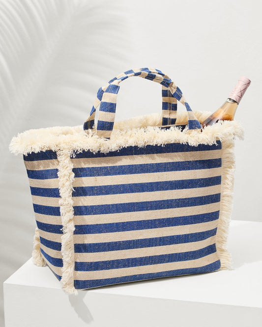Canvas Cooler Tote Blue Stripe | Tommy Bahama Premium - Canvas Cooler Tote