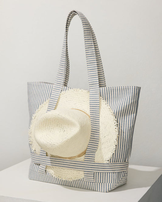 Canvas Traveler Tote Navy Stripe | Tommy Bahama Essential - Canvas Traveler Tote