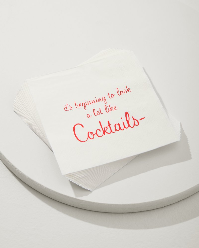 Beginning to Look Like Cocktails Napkins White | Tommy Bahama Everyday - Beginning to Look Like Cocktails Napkins