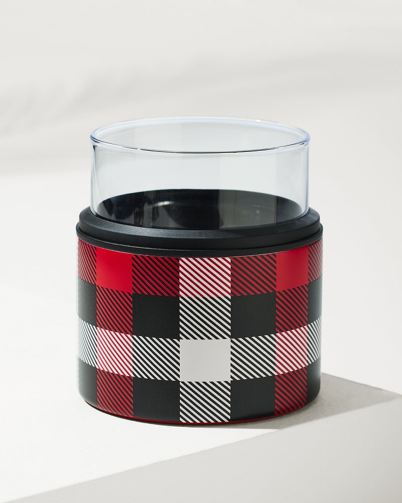 Asobu® On the Rocks Glass & Kuzie - Plaid Red | Tommy Bahama Deals - Asobu® On the Rocks Glass & Kuzie - Plaid