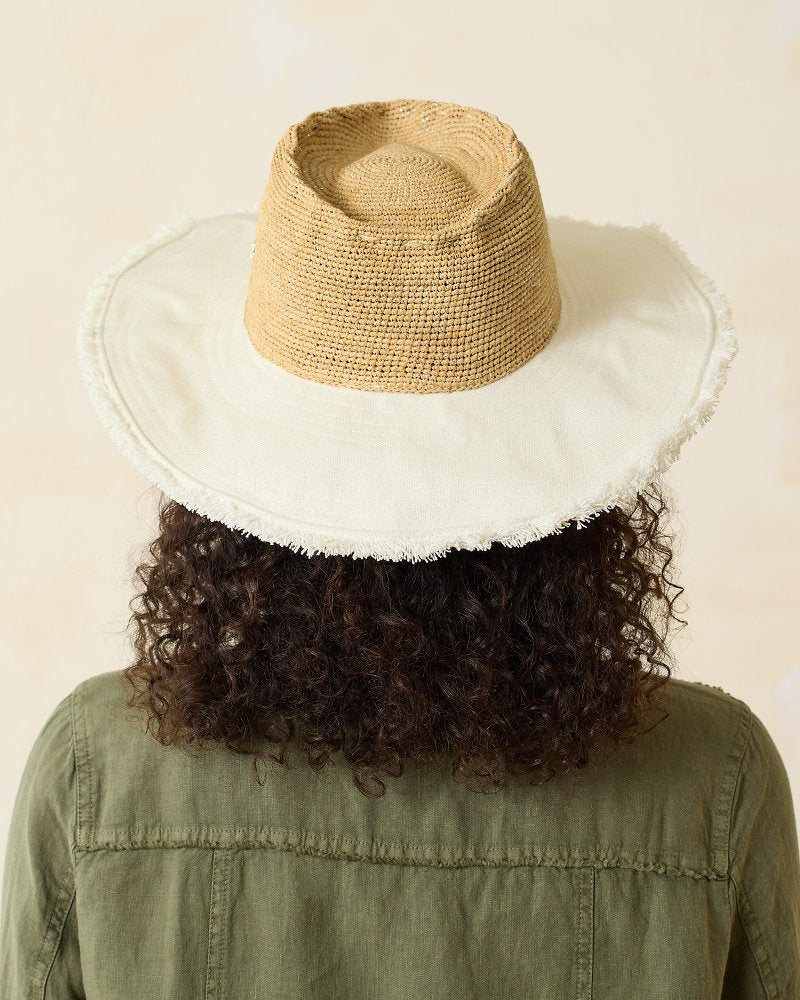 Melissa Lux Fringe Raffia Hat Natural/White/Silver | Tommy Bahama Sale - Melissa Lux Fringe Raffia Hat
