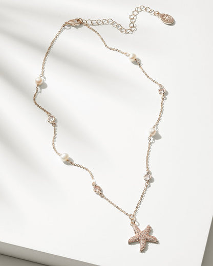 Island Essence Rose Gold Starfish Pearl Necklace Rose Gold | Tommy Bahama Classic - Island Essence Rose Gold Starfish Pearl Necklace