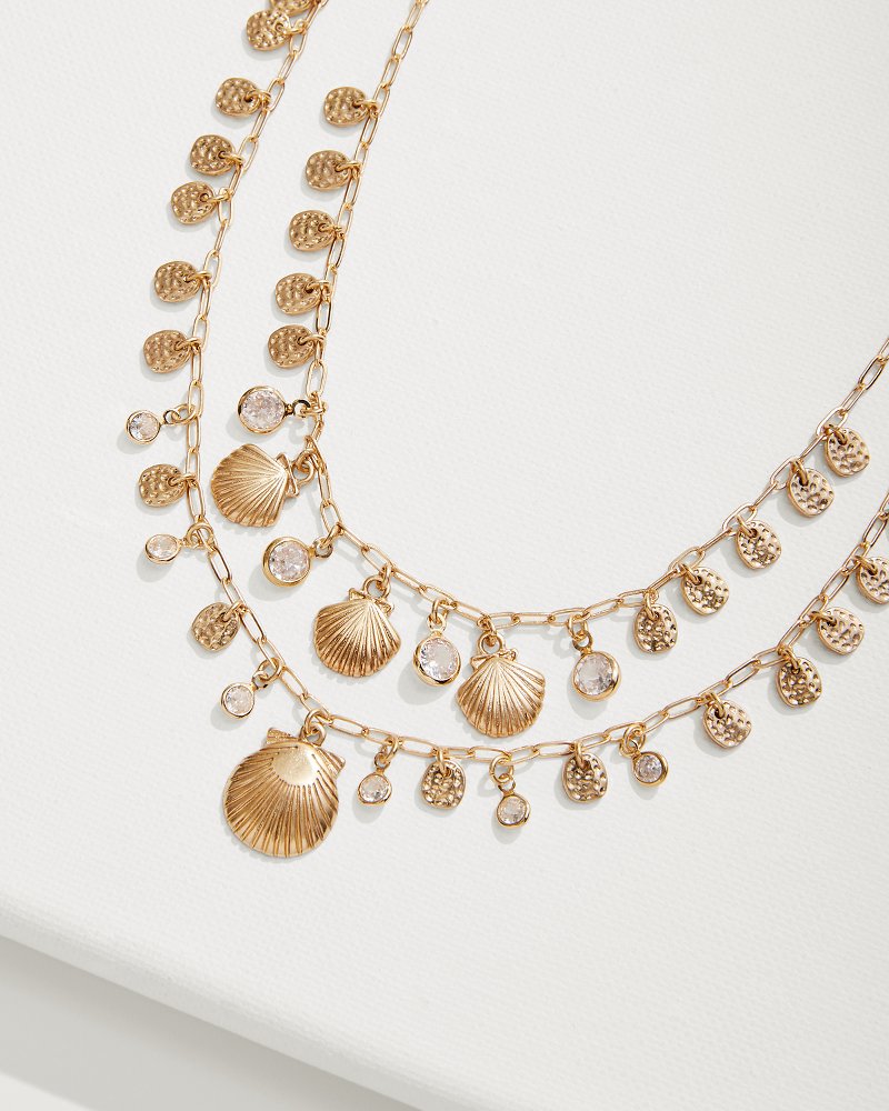 Seaside Layered Charm Statement Necklace Gold | Tommy Bahama Hot Sale - Seaside Layered Charm Statement Necklace