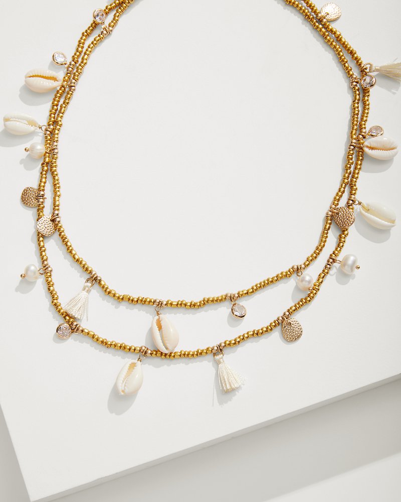 Seaside Cowrie Shell Station Necklace Gold | Tommy Bahama Discount - Seaside Cowrie Shell Station Necklace