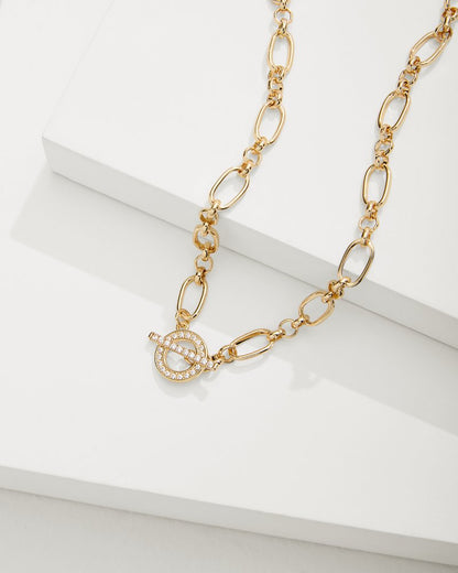 Sanibel Island Crystal Link Necklace Gold | Tommy Bahama Premium - Sanibel Island Crystal Link Necklace