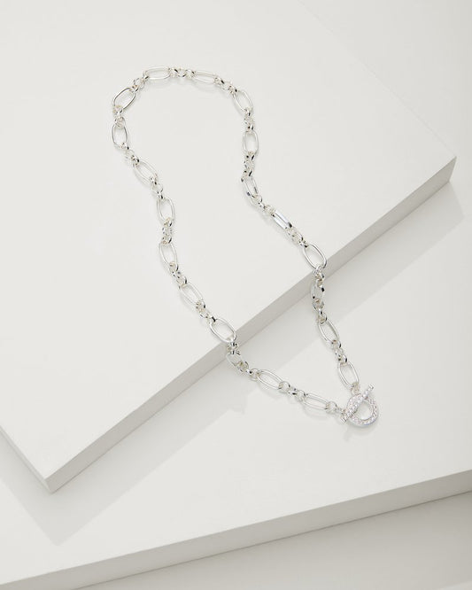 Sanibel Island Crystal Link Necklace Silver | Tommy Bahama Everyday - Sanibel Island Crystal Link Necklace