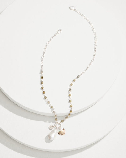 Marco Island Shell and Mother of Pearl Pendant Necklace Silver | Tommy Bahama Best Seller - Marco Island Shell and Mother of Pearl Pendant Necklace