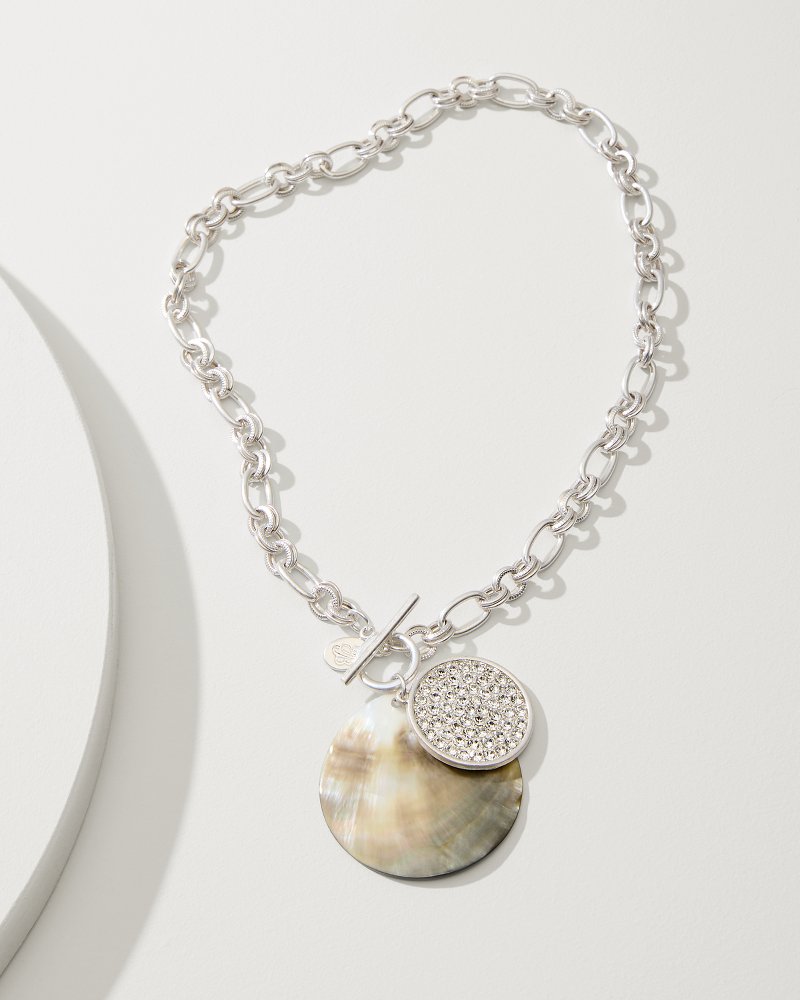 Marco Island Shell Pendant Necklace Silver | Tommy Bahama Quality - Marco Island Shell Pendant Necklace