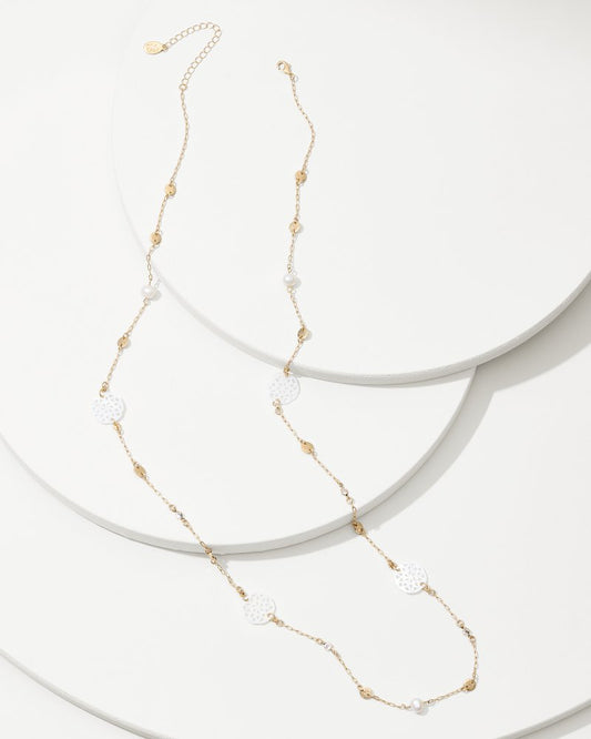 Madeira Mother of Pearl Station Necklace Gold | Tommy Bahama Value - Madeira Mother of Pearl Station Necklace