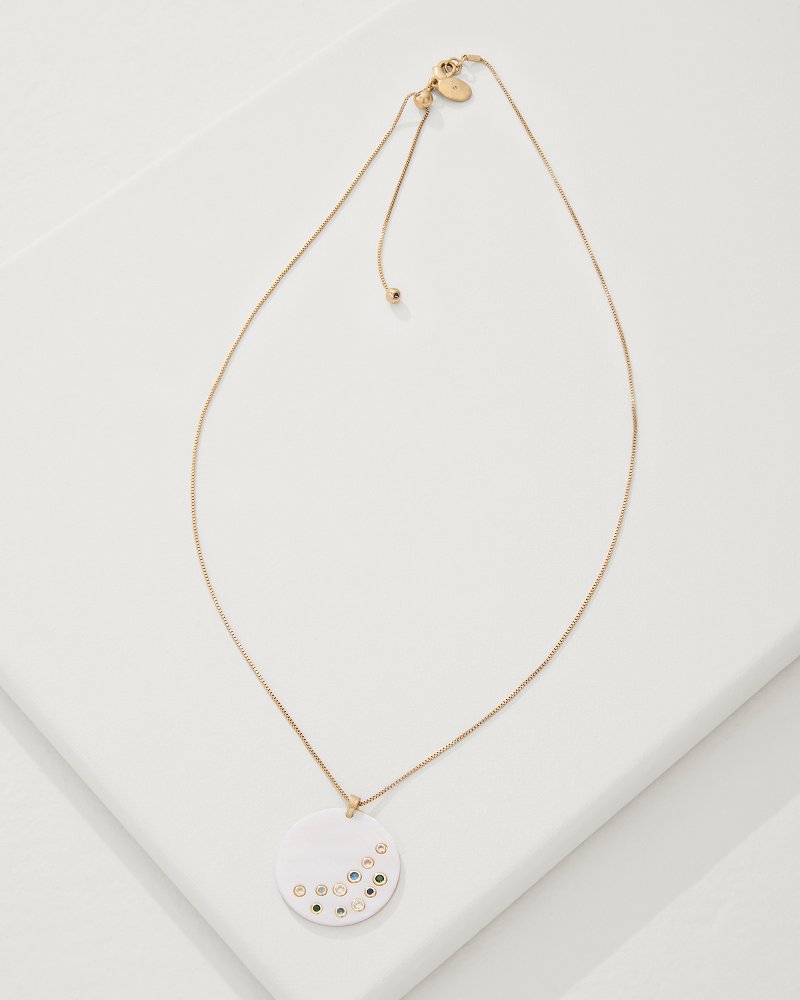 Tidal Treasure Mother of Pearl Disc Pendant Necklace Gold | Tommy Bahama Discount - Tidal Treasure Mother of Pearl Disc Pendant Necklace